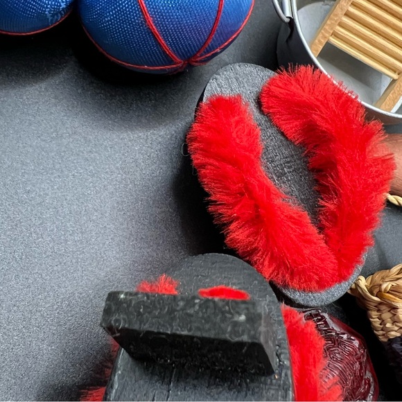 Miniature Japanese Dolls Ornaments Matches Lot Of Antique Charms Fan - Picture 4 of 11